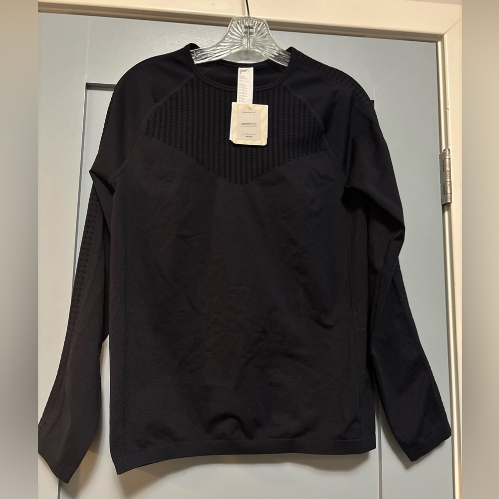 NWT Fabletics Sync Seamless L/S Long-Sleeved Top Large Black